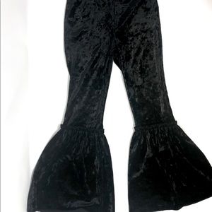 Girls velvet bell bottom pants